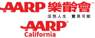 AARP California logo in English and Chinese