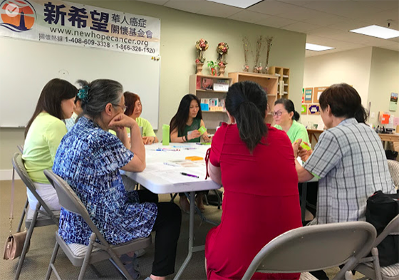Participants playing Heart-to-Heart around table