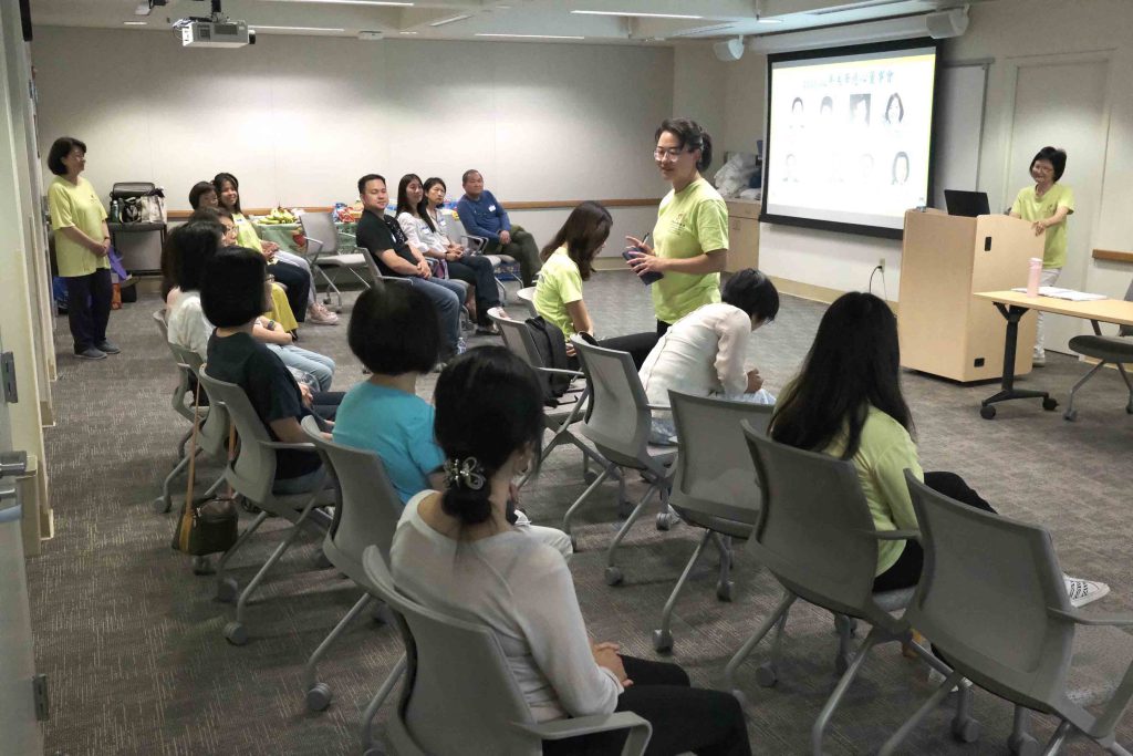 Volunteers at a training session
