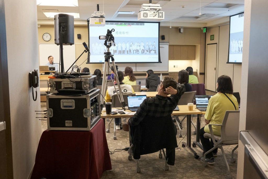 A/V setup at an event