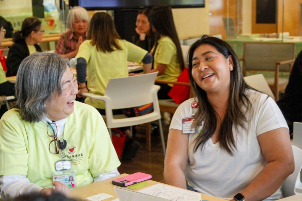 Participants discussing at Heart to Heart Cafe